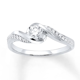 Now + Forever Diamond Engagement Ring 1/3 ct tw Round-cut 10K White Gold