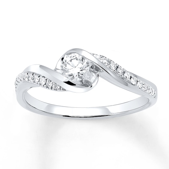 Now + Forever Diamond Engagement Ring 1/3 ct tw Round-cut 10K White Gold