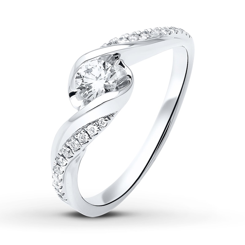 Unique Diamond Bezel Channel Set Engagement Ring - with A 3 ct Center Round Cut GIA Natural Diamond in White Gold