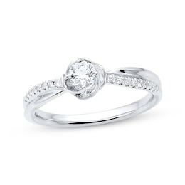Now + Forever Diamond Engagement Ring 1/3 ct tw Round-cut 10K White Gold