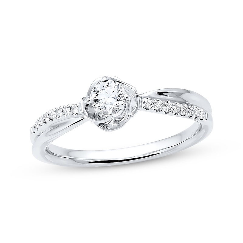 Diamond Engagement Ring 1/3 ct tw Round-cut 10K White Gold