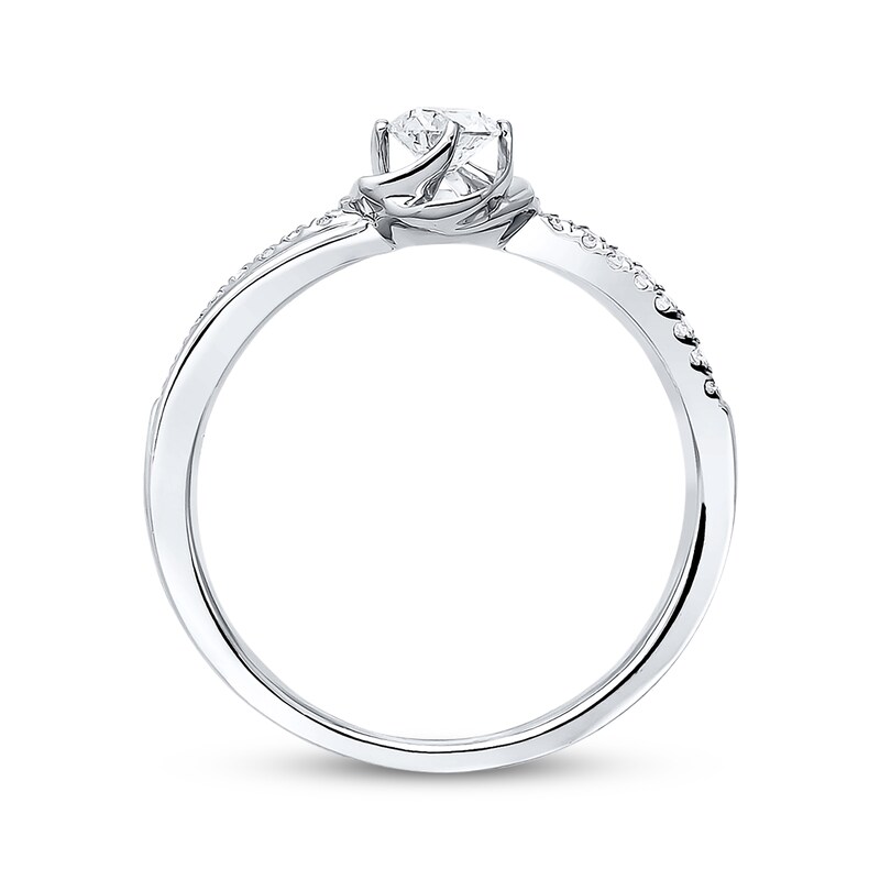 Diamond Engagement Ring 1/3 ct tw Round-cut 10K White Gold