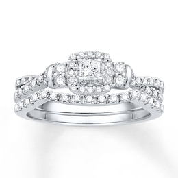 Now + Forever Princess-cut Diamond Bridal Set 3/8 ct tw 10K White Gold