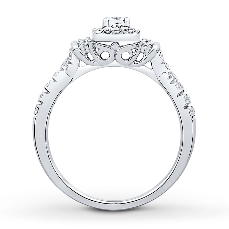 Main Image 2 of Now + Forever Princess-cut Diamond Bridal Set 3/8 ct tw 10K White Gold