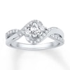 Thumbnail Image 1 of Now + Forever Diamond Engagement Ring 5/8 ct tw Pear-shaped 14K White Gold