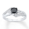 Thumbnail Image 0 of Black Diamond Ring 5/8 ct tw Round-cut 10K White Gold