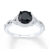 Thumbnail Image 0 of Black Diamond Ring 1-1/5 ct tw Round-cut 10K White Gold