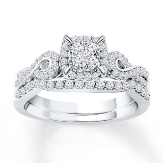 Now + Forever Diamond Bridal Set 1/2 ct tw Round-cut 14K White Gold