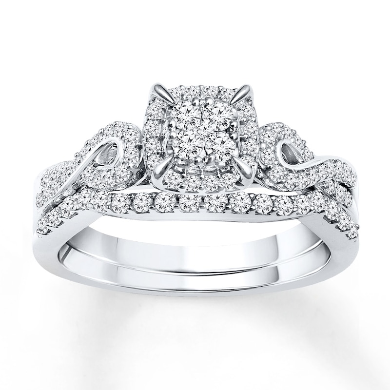 Main Image 1 of Now + Forever Diamond Bridal Set 1/2 ct tw Round-cut 14K White Gold