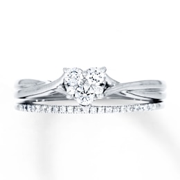 Now + Forever Heart Bridal Set 1/3 ct tw Diamonds 10K White Gold