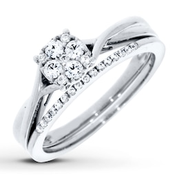 Now + Forever Diamond Bridal Set 1/3 ct tw Round-cut 10K White Gold