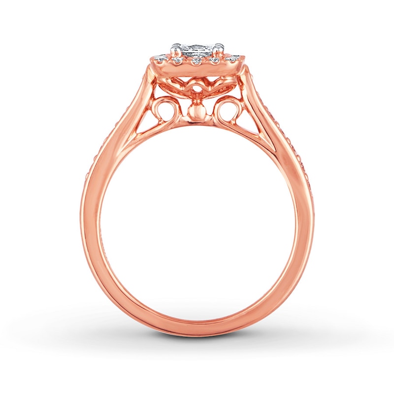THE LEO Diamond Engagement Ring 5/8 ct tw Princess & Round-cut 14K Rose Gold