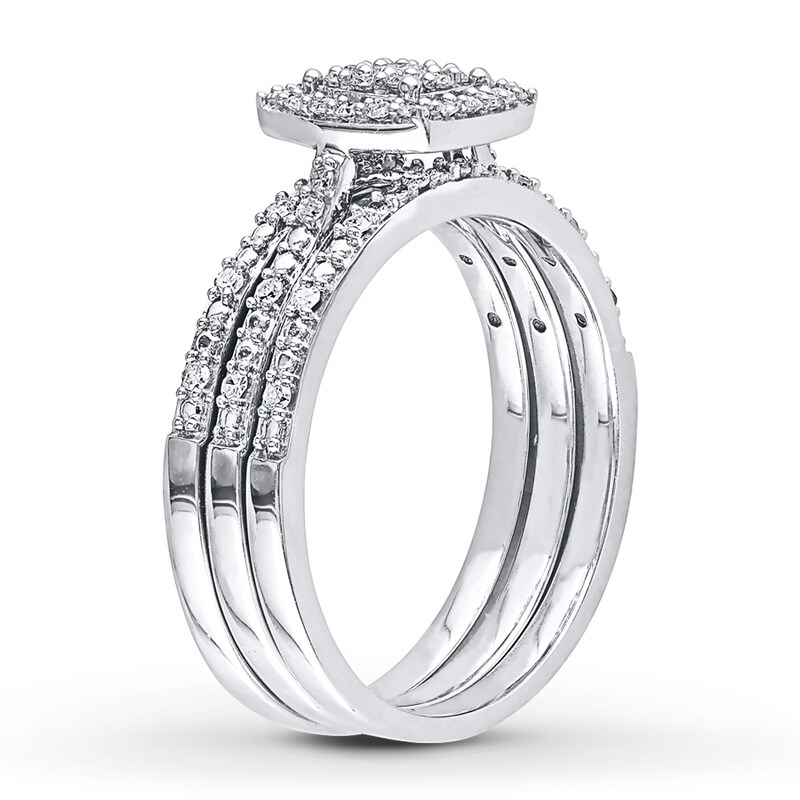 Main Image 3 of Now + Forever Diamond Bridal Set 1/4 ct tw Round-cut 10K White Gold