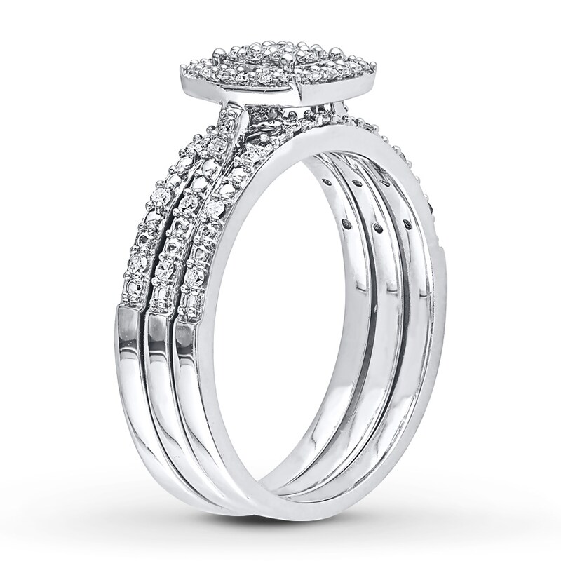 Diamond Bridal Set 1/4 ct tw Round-cut 10K White Gold