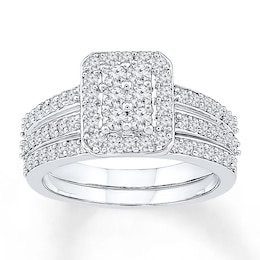 Now + Forever Diamond Bridal Set 1 ct tw Round-cut 14K White Gold