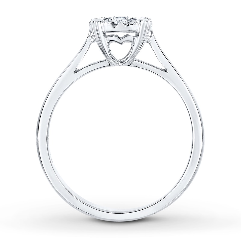 Diamond Ring 1/4 ct tw Round-cut 10K White Gold