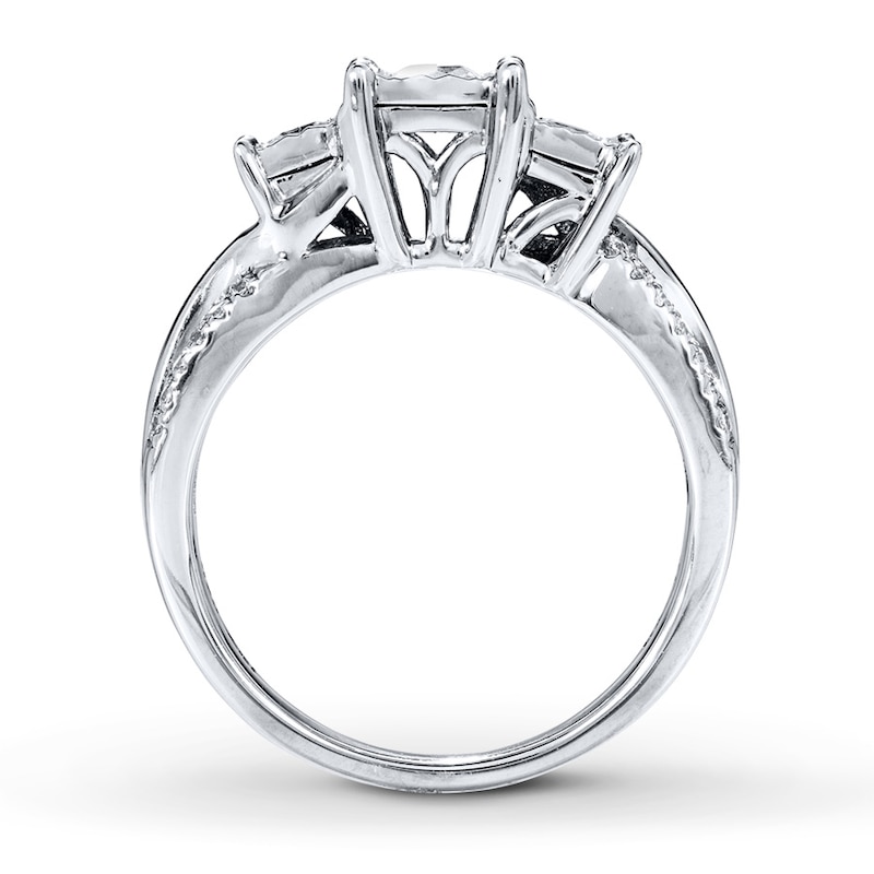 Diamond Engagement Ring 3/4 ct tw Princess-cut 14K White Gold