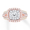 Thumbnail Image 1 of Diamond Engagement Ring 1-1/2 cttw Round-cut 14K Tri-Color Gold