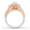 Thumbnail Image 1 of Diamond Engagement Ring 1-1/2 cttw Round-cut 14K Tri-Color Gold