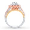 Thumbnail Image 2 of Diamond Engagement Ring 1-1/2 cttw Round-cut 14K Tri-Color Gold