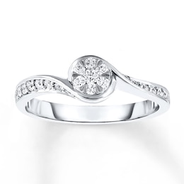 Now + Forever Diamond Engagement Ring 1/4 ct tw Round-cut 10K White Gold