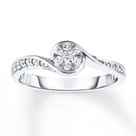 Now + Forever Diamond Engagement Ring 1/4 ct tw Round-cut 10K White Gold
