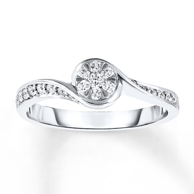Main Image 1 of Now + Forever Diamond Engagement Ring 1/4 ct tw Round-cut 10K White Gold