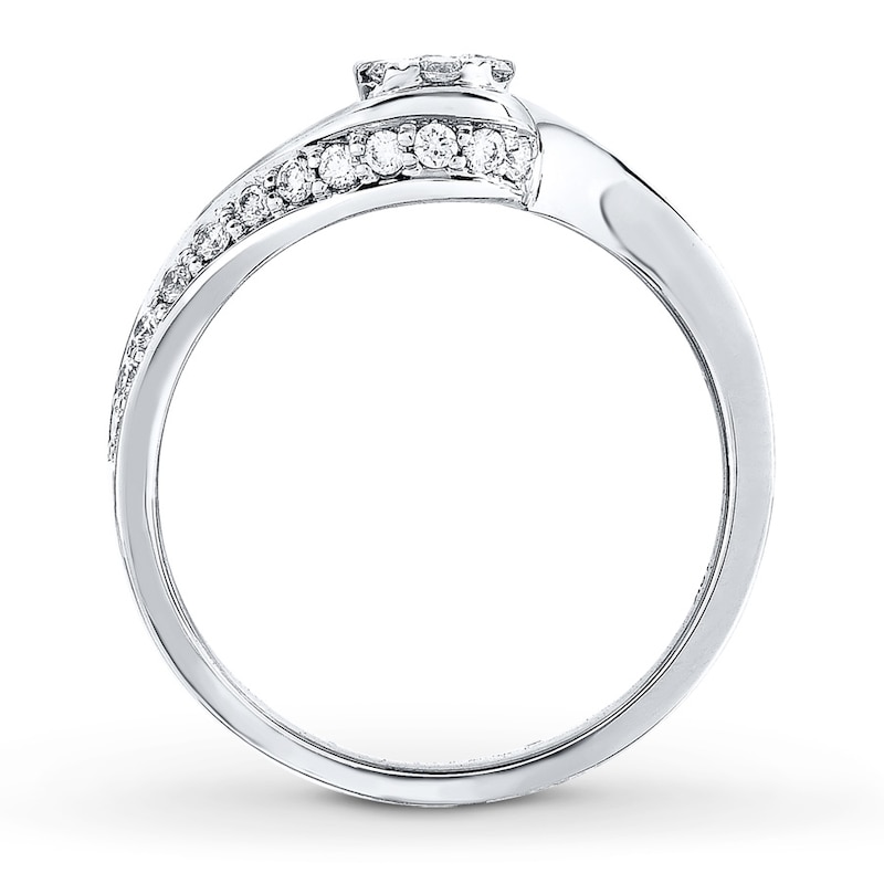 Diamond Engagement Ring 1/4 ct tw Round-cut 10K White Gold