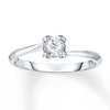 Thumbnail Image 1 of Round-Cut Diamond Solitaire Bypass Promise Ring 1/10 ct tw 10K White Gold