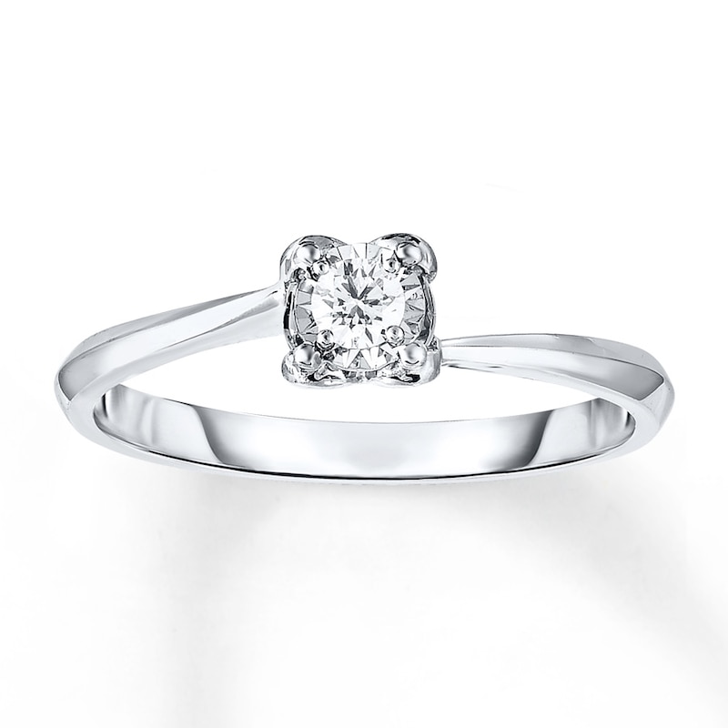 Promise Ring 1/10 ct Diamond 10K White Gold