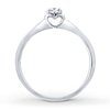 Thumbnail Image 2 of Round-Cut Diamond Solitaire Bypass Promise Ring 1/10 ct tw 10K White Gold