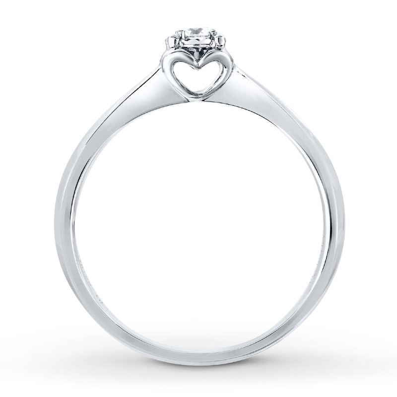 Promise Ring 1/10 ct Diamond 10K White Gold