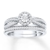 Thumbnail Image 0 of Diamond Bridal Set 1/4 ct tw Round-cut 10K White Gold