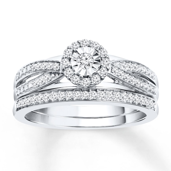Now + Forever Diamond Bridal Set 1/4 ct tw Round-cut 10K White Gold