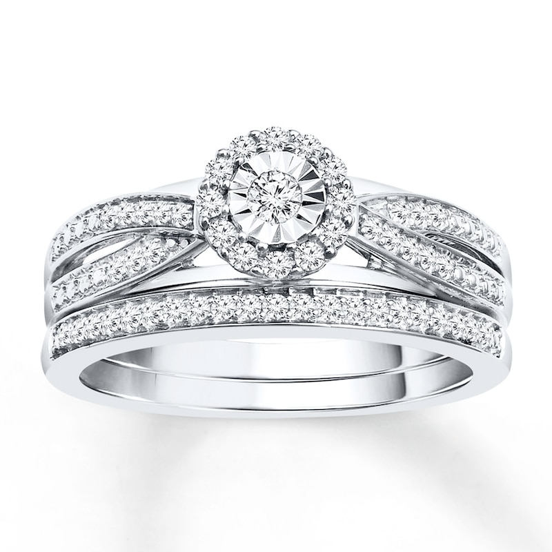 Main Image 1 of Now + Forever Diamond Bridal Set 1/4 ct tw Round-cut 10K White Gold
