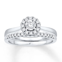 Now + Forever Diamond Bridal Set 3/8 ct tw Round-cut 14K White Gold