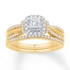 Thumbnail Image 0 of Diamond Bridal Set 1/2 ct tw Princess-cut 14K Two-Tone Gold