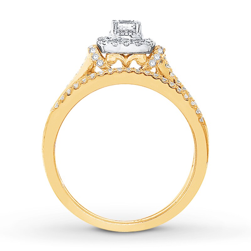 Main Image 2 of Now + Forever Diamond Bridal Set 1/2 ct tw Princess-cut 14K Two-Tone Gold