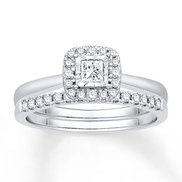 Now + Forever Diamond Bridal Set 3/8 ct tw Princess-cut 14K White Gold