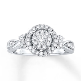 Now + Forever Diamond Engagement Ring 5/8 ct tw Round-cut 10K White Gold