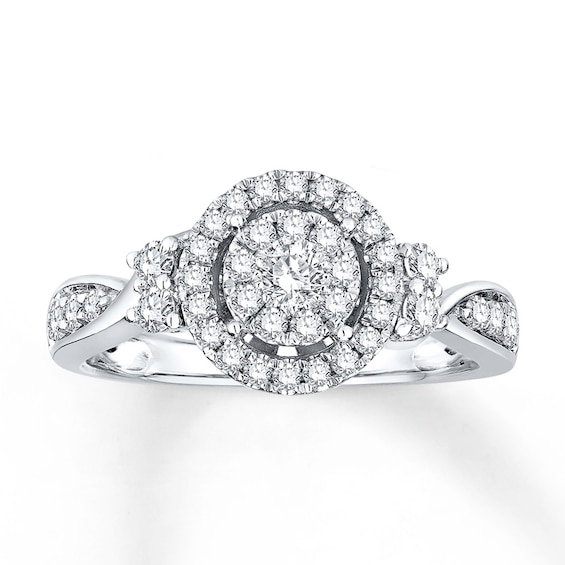 Now + Forever Diamond Engagement Ring 5/8 ct tw Round-cut 10K White Gold