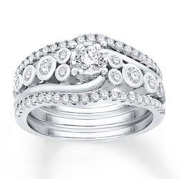 Now + Forever Diamond Bridal Set 3/4 ct tw Round-cut 14K White Gold