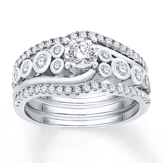 Now + Forever Diamond Bridal Set 3/4 ct tw Round-cut 14K White Gold