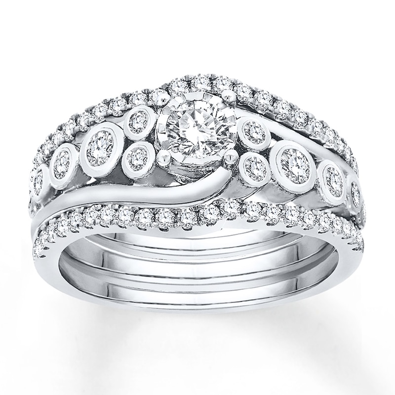 Main Image 1 of Now + Forever Diamond Bridal Set 3/4 ct tw Round-cut 14K White Gold