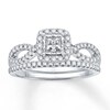 Thumbnail Image 0 of Diamond Bridal Set 5/8 ct tw Princess-cut 14K White Gold