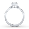 Thumbnail Image 1 of Diamond Bridal Set 5/8 ct tw Princess-cut 14K White Gold