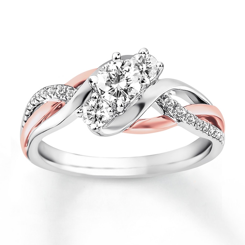 Main Image 1 of Diamond Engagement Ring 5/8 ct tw Round-cut 14K Two-Tone Gold