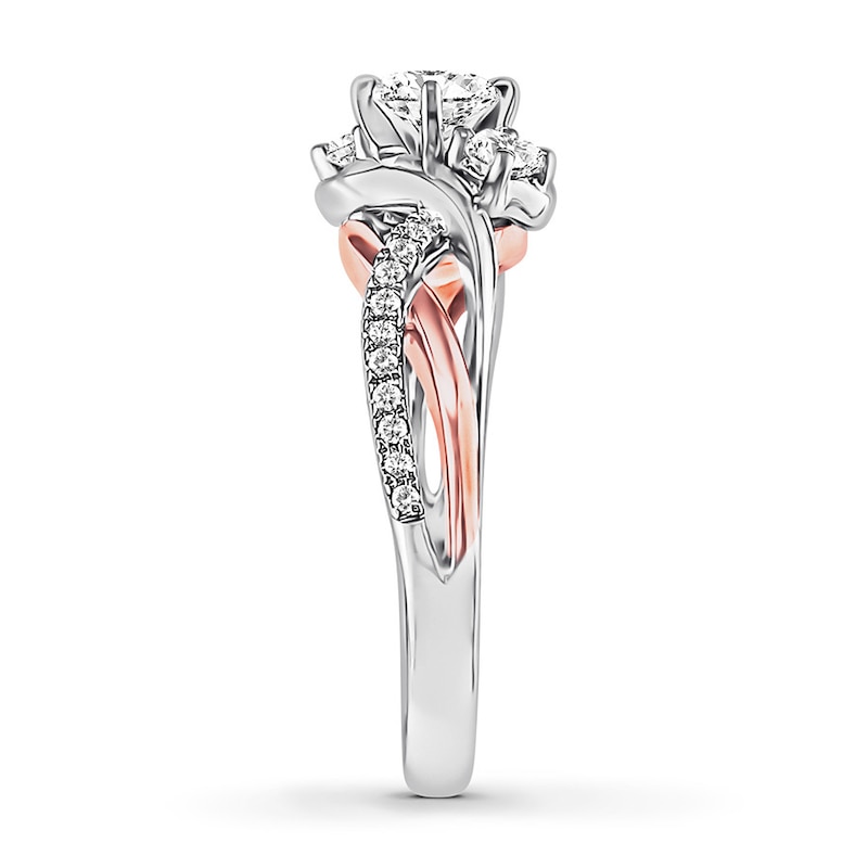 Main Image 3 of Diamond Engagement Ring 5/8 ct tw Round-cut 14K Two-Tone Gold
