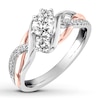 Thumbnail Image 4 of Diamond Engagement Ring 5/8 ct tw Round-cut 14K Two-Tone Gold