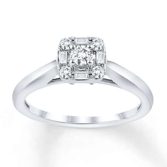Now + Forever Diamond Engagement Ring 1/4 carat tw 10K White Gold